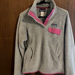 Patagonia cozy fleece / grey & pink